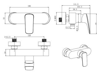 Комплект для ванны и душа Aquatek Вега AQ1036CR хром